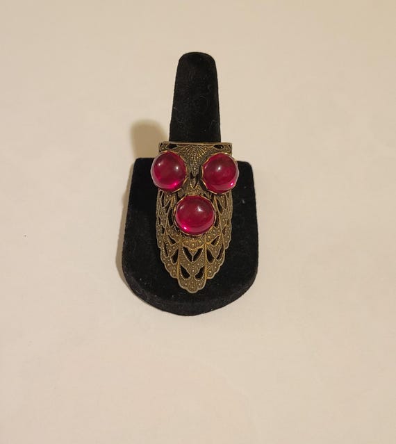 Shield Style Vintage Statement Ring Adjustable Re… - image 1