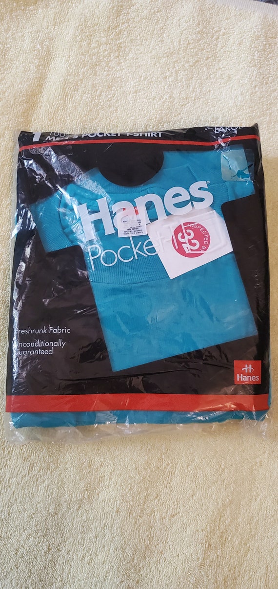 NOS Vintage Hanes Single Stitch Pocket T Shirt Men
