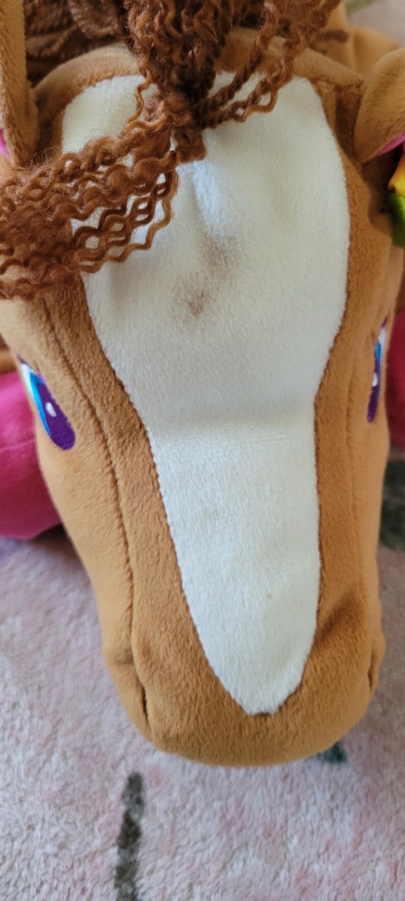 Peluche de caballo y poni arcoíris grande de Lisa Frank, de 22 pulgadas, vintage, de los años 90 imagen 7