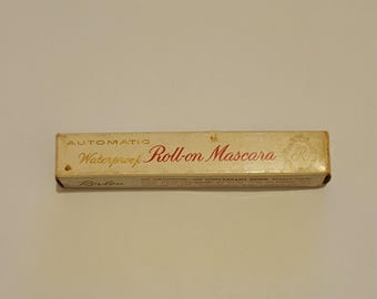Máscara de pestañas Revlon Waterproof Roll-on Vintage NOS, caja original, color marrón oscuro
