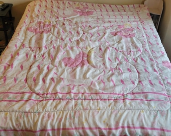 Ballerina Barbie Vintage 1995 Twin Size Comforter Pink White Ballet