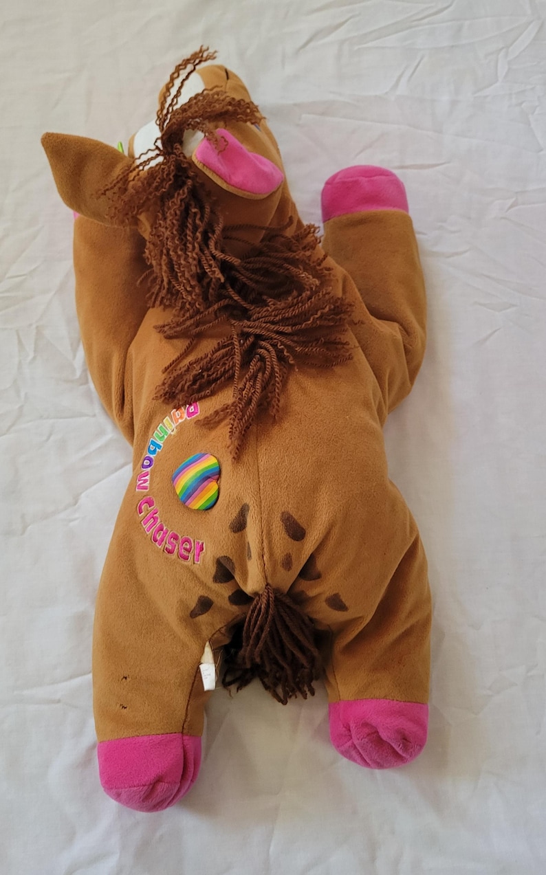 Peluche de caballo y poni arcoíris grande de Lisa Frank, de 22 pulgadas, vintage, de los años 90 imagen 3