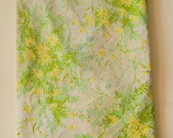 Sábana ajustable vintage Springmaid con estampado floral de los años 70, estilo retro.