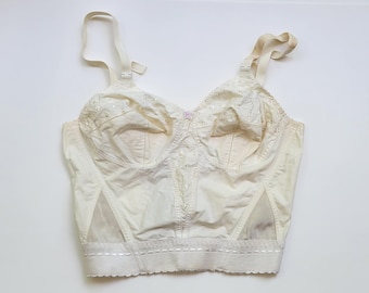 Vintage 50er 60er Jahre Exquisite Form Longline BH 34 C Baumwolle Glamour-Glo
