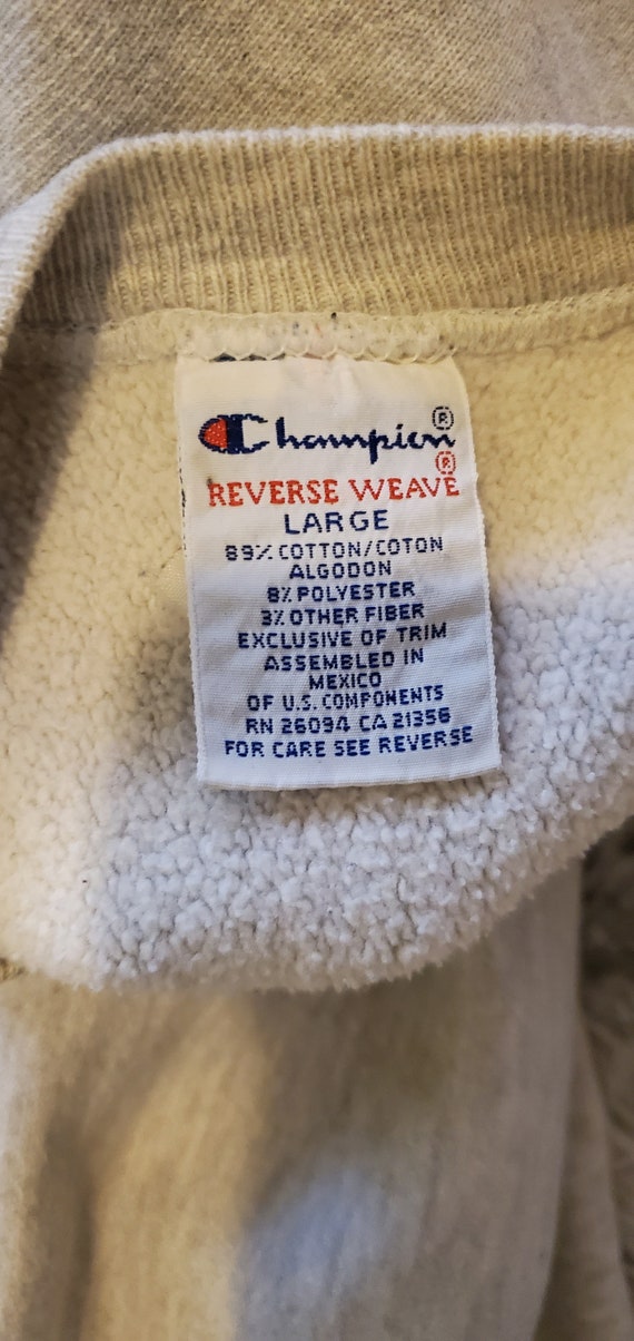 Vintage Champion Reverse Weave Grey Crewneck Swea… - image 5