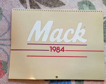 Calendario da parete vintage del camion Mack del 1984