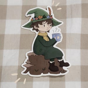 Moomin-geïnspireerde snuifkinsticker | gezellig, schattig, cottagecore, dagboek bijhouden