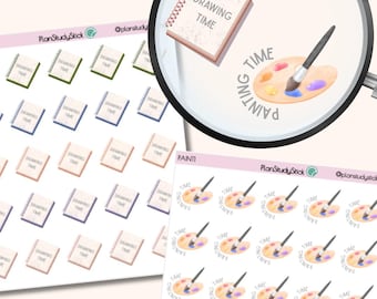 Drawing / Painting Time Stickers | Planner, Calendar | Matte or Glossy