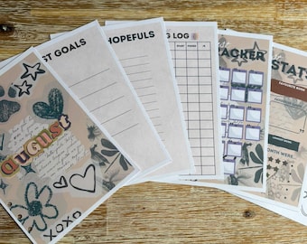 Book Journal Monthly pages | August Scrapbook Theme