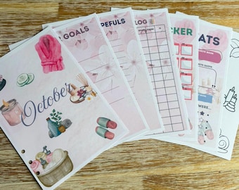 Book Journal Monthly pages | October Spa Theme