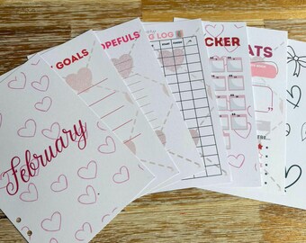 Book Journal Monthly pages | February Valentines Theme