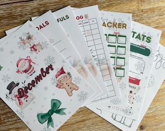 Book Journal Monthly pages | December Christmas Theme