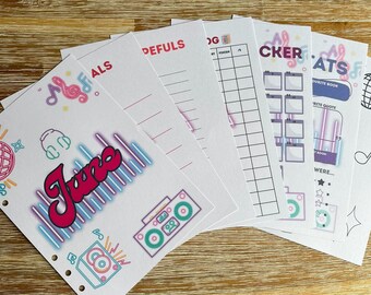 Book Journal Monthly pages | June Disco Theme