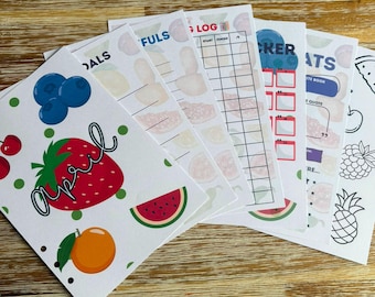 Book Journal Monthly pages | April Fruit Theme