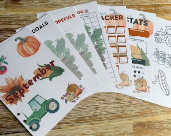 Book Journal Monthly pages | September Harvest Theme