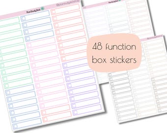 Function Box Sticker Sheet | Neutrals, Pastels, Bolds | Vertical Planner Stickers | Decorative and Functional Planning