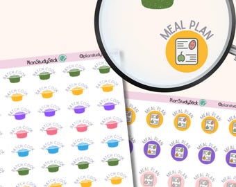 Batch Cook/Meal Plan Stickers | Planner, Calendar | Matte, Glossy