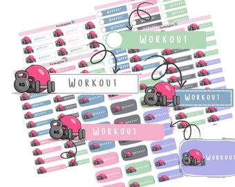 Workout Reminder Stickers | Vertical Planner Stickers | Decorative and Functional Planning |