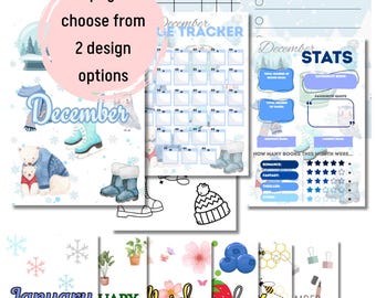 Book Journal Monthly pages | 12 Month Bundle