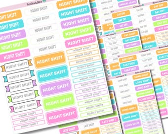 Work Shift Planner Stickers | Matte Paper