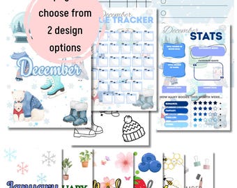 Book Journal Monthly pages | 1 Month Bundle