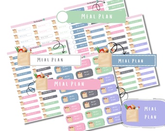 Meal Plan Reminder Stickers | Vertical Planner Stickers | Decorative and Functional Planning |