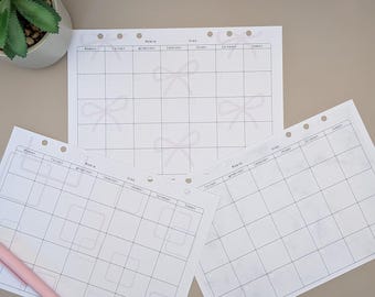 Monthly Calendar View A5 page | Journal Planner