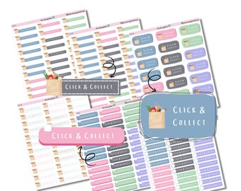 Click & Collect reminders | Vertical Planner Stickers | Decorative and Functional Planning |
