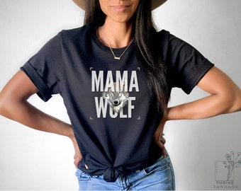 Mama Wolf Jersey Short Sleeve Tee, Everyday Mama TShirt, Strong Mama Tee, Wolf Pack Mama Shirt