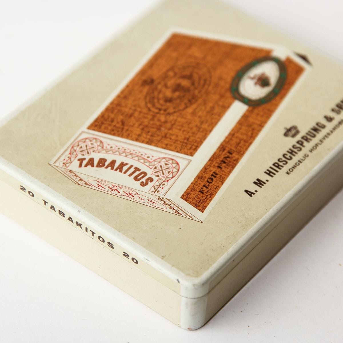 hirschsprung tobacco TABAKITOS, Vintage Danish Tobacco Tin From A.M. Hirschsprung & Sønner – NOS  Metal Box