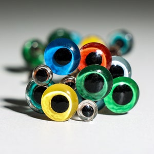 Old beautiful handmade glass eye for teddy bears and other animals, 2 eyes on a wire, vintage. volume discount