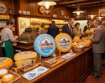 Stompetoren vintage shop display cheese wheel – imitation décor piece