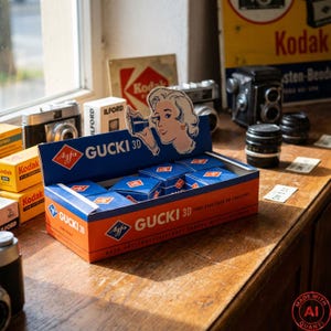 Vintage Agfa Gucki 3D Dia Slide Viewer / Betrachter, New Old Stock.