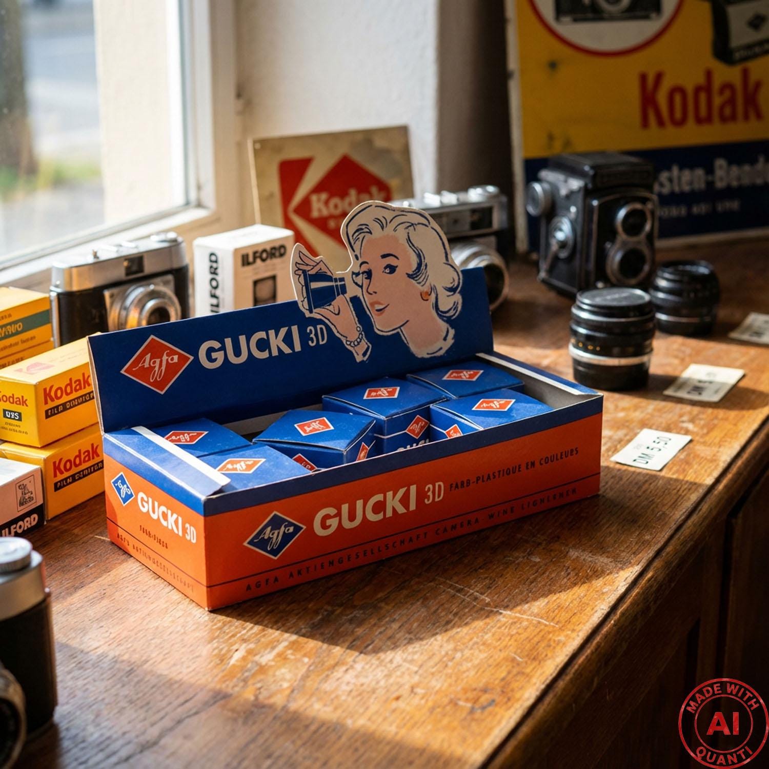 Vintage Agfa Gucki 3D Dia Slide Viewer / Betrachter, New Old Stock
