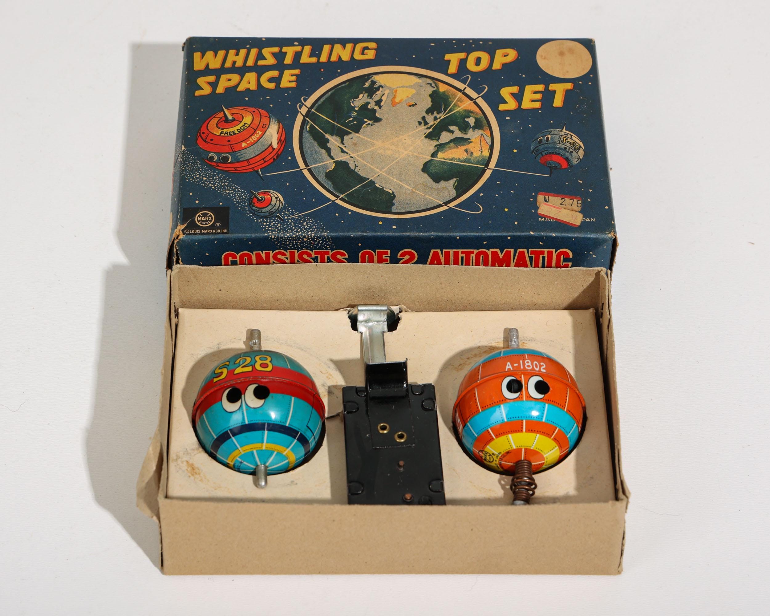 なかさま専用！ Marx Vintage – WHISTLING mechanical tin SET TOP SPACE litho Japan