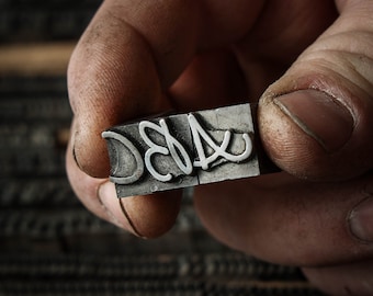 Antique letterpress letter blocks, appel 36pt. vintage printer block letters, newspaper type print, type set incl. æ, ø, å