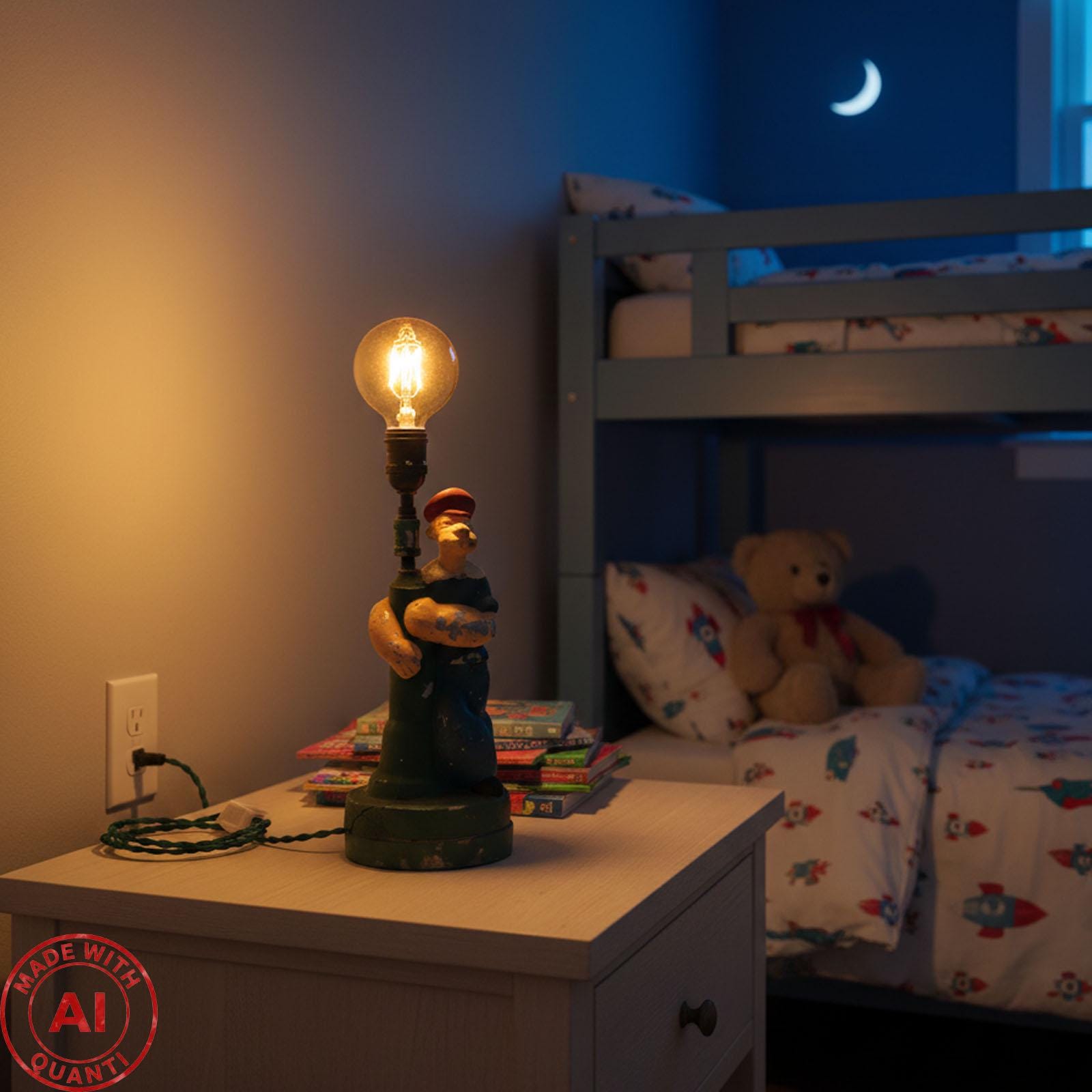 ヴィンテージ 希少 ポパイ POPEYE スタンドライト 当時物　陶器　電気 ヴィンテージ 希少 ポパイ POPEYE スタンドライト 当時物 陶器 電気