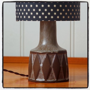 A vintage ceramic stoneware table lamp Denmark 1960s, vintage Scandinavian studio pottery, Danish Design