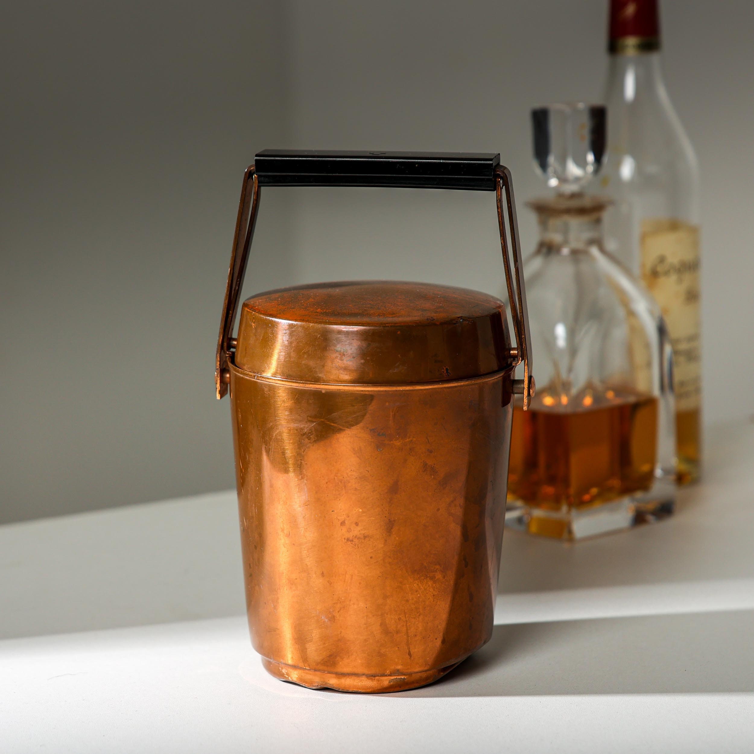Vintage Copper Ice Bucket, Alfi West Germany, 1960s Bar Equipment