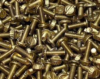 Thumb screw M2 with straight slot, brass, 2 mm, from 3 pcs