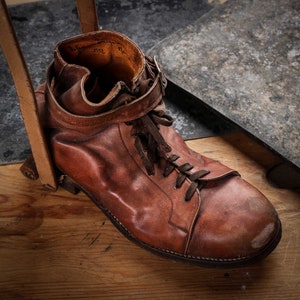 Antique medical 1920’s child’s polio braces - antique leather prosthesis for leg
