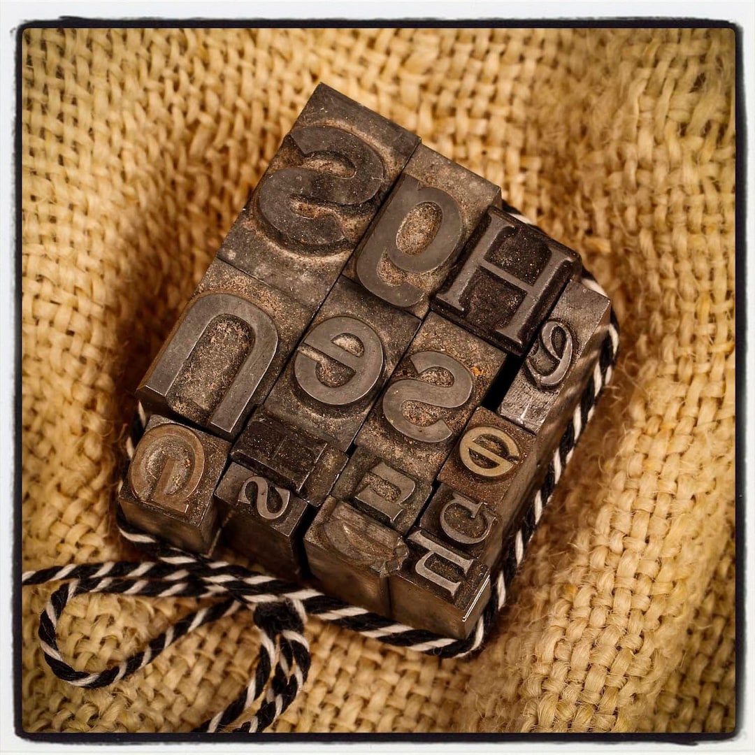 Set of S,u,h,e,g Antique Letterpress Letter Blocks, Vintage Printer ...