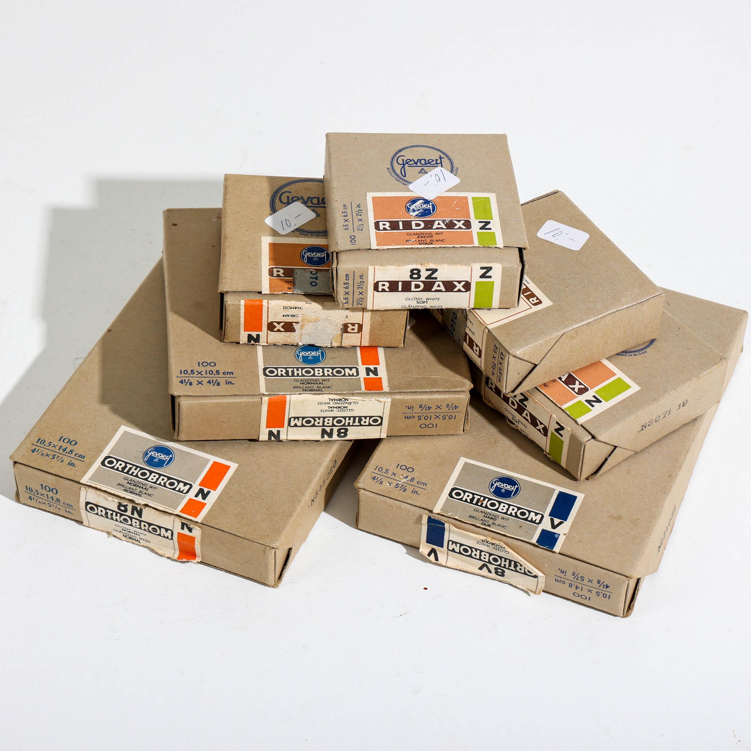 Cajas de papel fotográfico vintage Gevaert – RIDAX y Orthobrom – Juego ...