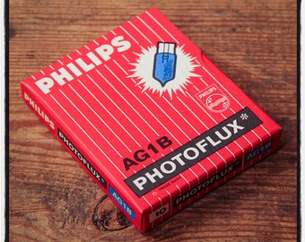 Vintage Philips Photoflux, FLASH BULBS AG1B, 10 Stück Packung