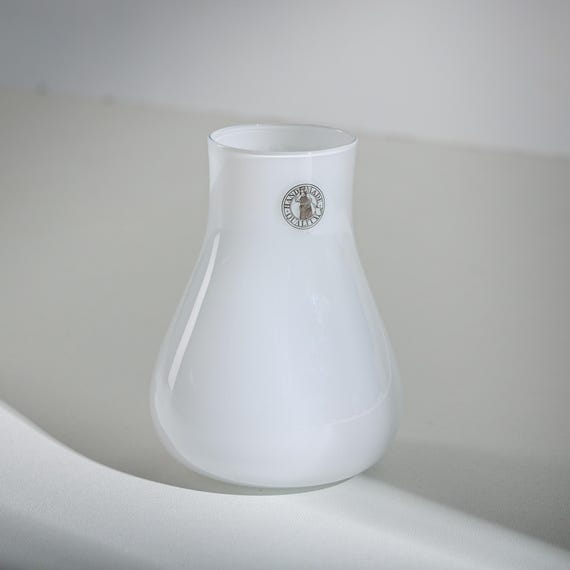 IKEA White Glass Vase – Design by Barbro Wesslander & Pia Amsell, 12.5 Cm