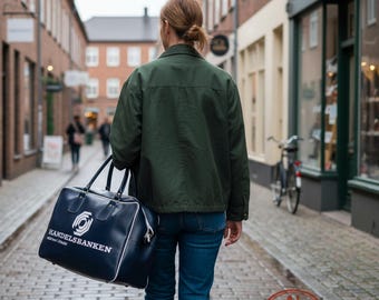 Vintage 1980s Handelsbanken Sporttasche – NOS dänischer Werbeartikel