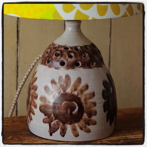A vintage ceramic stoneware table lamp Denmark 1960s, vintage Scandinavian studio pottery, Danish Design