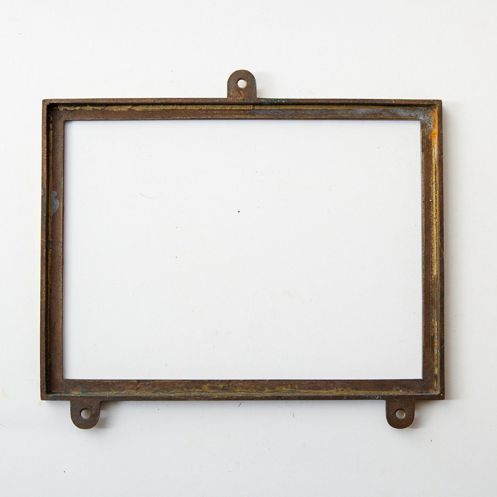 Information Frame Accessory Vintage Information Frame for Fixed Mounting, Made of Brass. Originates ...