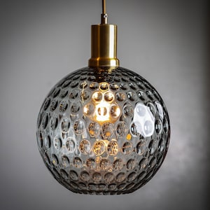 Vintage Danish Lamp - 1980s Glass shade with a beautiful textured bubble pattern