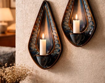 Vintage Søholm Wandkerzenhalter, dänisches Keramikdesign, Modell 3351